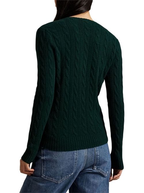 girocollo donna a trecce verde Ralph Lauren | 211971865009